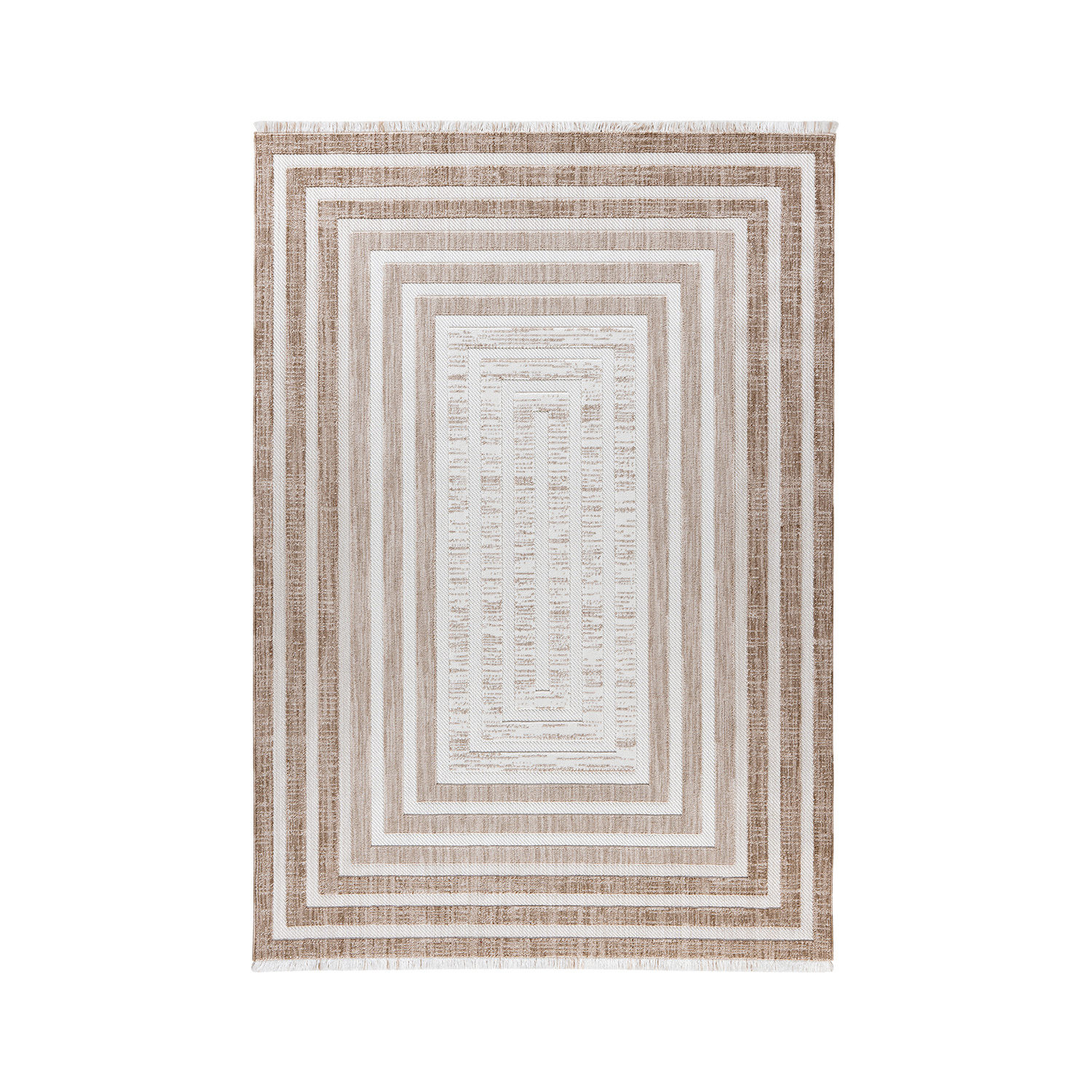Modern vloerkleed - Sari Borders 125 Bruin/Beige - sfeer