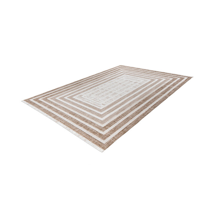 Modern vloerkleed - Sari Borders 125 Bruin/Beige 