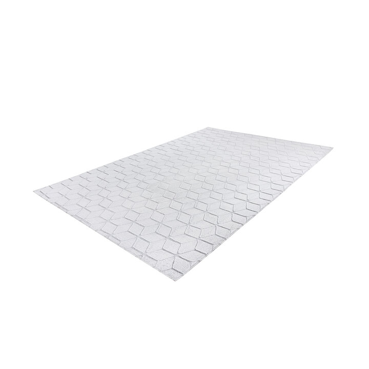 Geometrisch vloerkleed - Vica Geo 125 Wit/Grijsblauw 