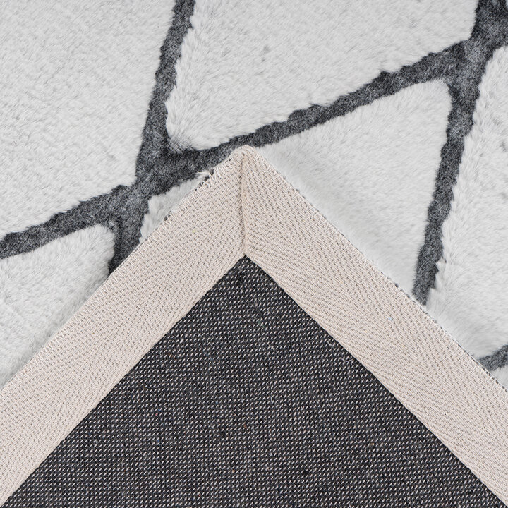 Geometrisch vloerkleed - Vica Lines 225 Wit/Antraciet 