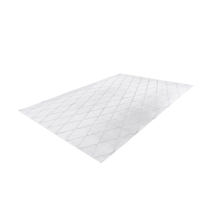 Geometrisch vloerkleed - Vica Lines 225 Wit/Grijsblauw 