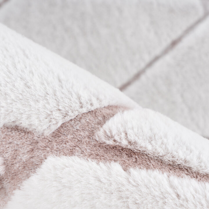 Geometrisch vloerkleed - Vica Lines 225 Wit/Roze 