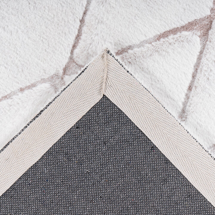 Geometrisch vloerkleed - Vica Lines 225 Wit/Roze 