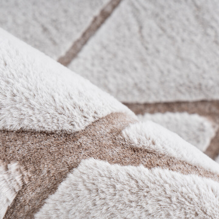 Geometrisch vloerkleed - Vica Lines 225 Wit/Taupe 