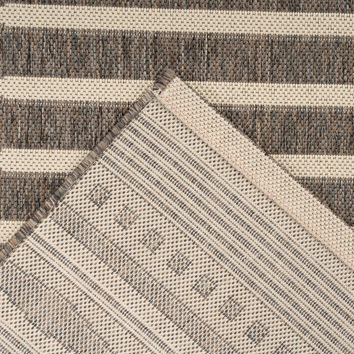 In- & Outdoor vloerkleed - Swash Lines 200 Bruin/Creme