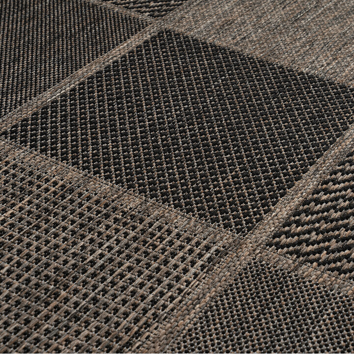 In- & Outdoor vloerkleed - Swash Tiles 400 Bruin/Grijs