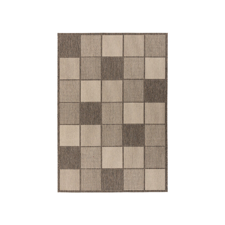 In- & Outdoor vloerkleed - Swash Tiles 400 Bruin/Creme