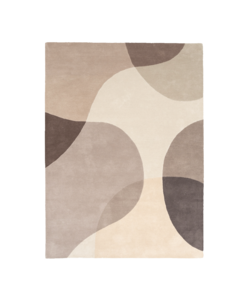 Wollen abstract vloerkleed - Clarice Bruin/Beige 