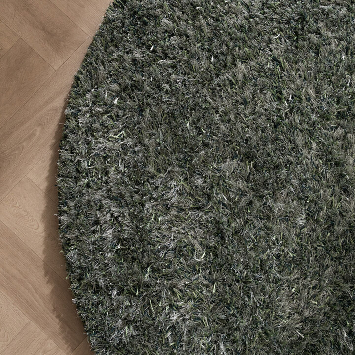 Rond shaggy vloerkleed - Grace Groen