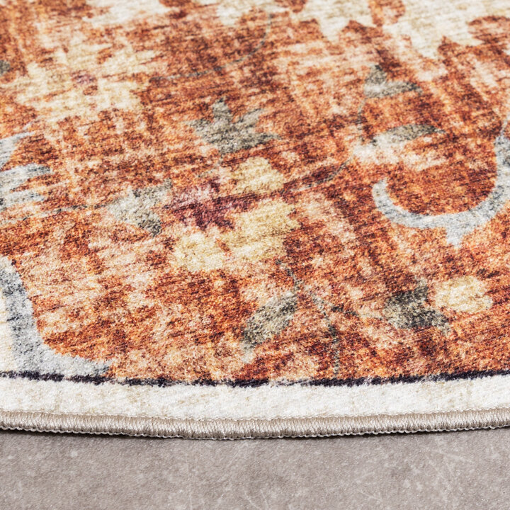 Dywan zewnętrzny vintage okrągły - Santo Mandala Terakota