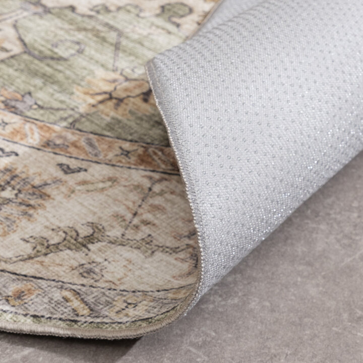 Rond vintage buitenkleed - Santo Medaillon Groen