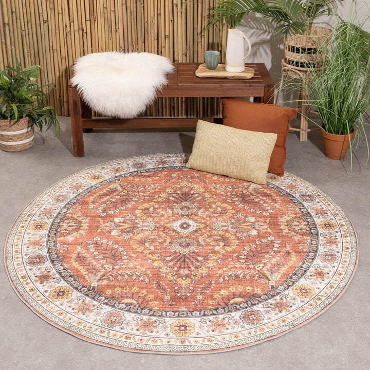 Rond vintage buitenkleed - Santo Flora Terra