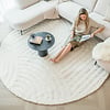 Rond Scandinavisch vloerkleed - Lova Arches Creme - thumbnail