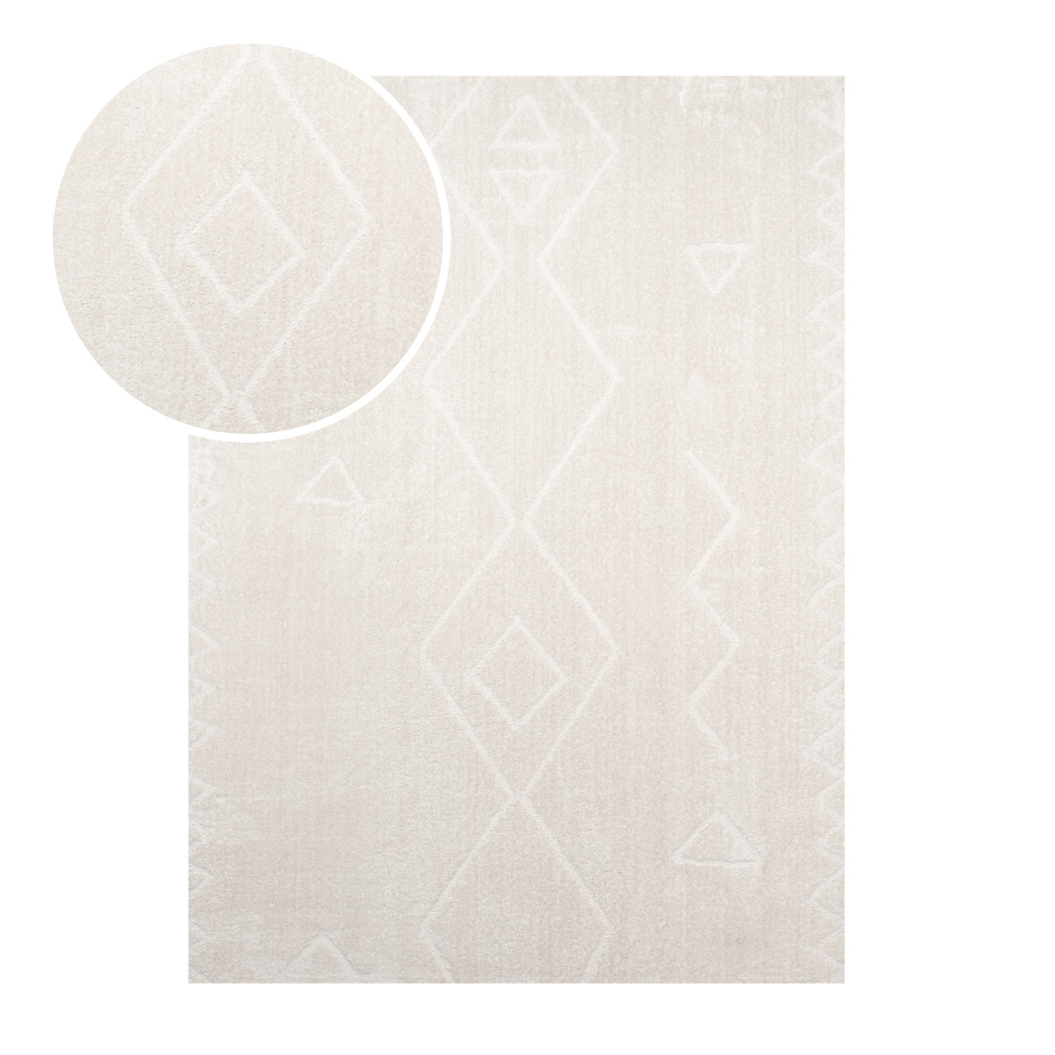 Japandi vloerkleed - Yori Geo Creme/Wit - sfeer