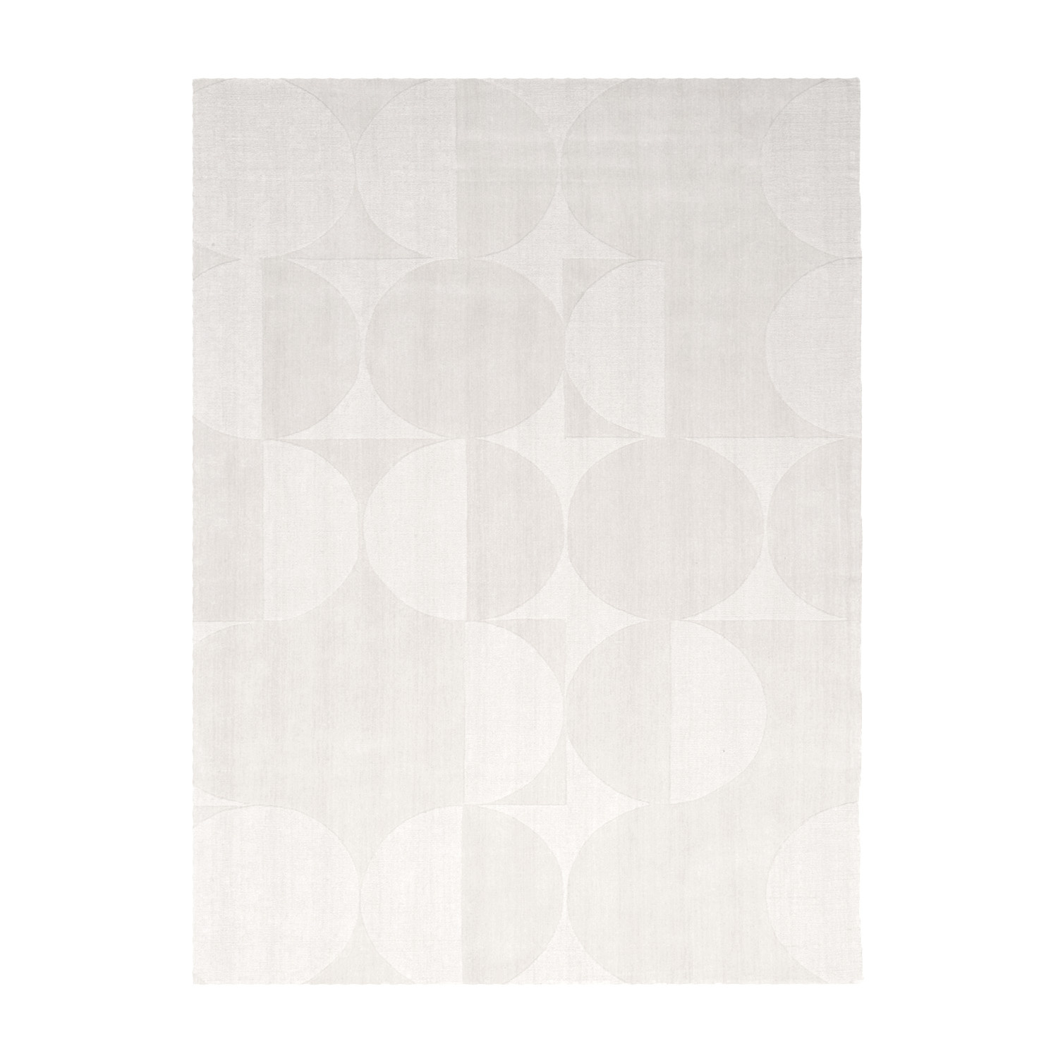 Wollen vloerkleed - Giselle Circles Wit - sfeer