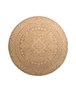 Rond jute buitenkleed - Mavi Medaillon Bruin/Creme 