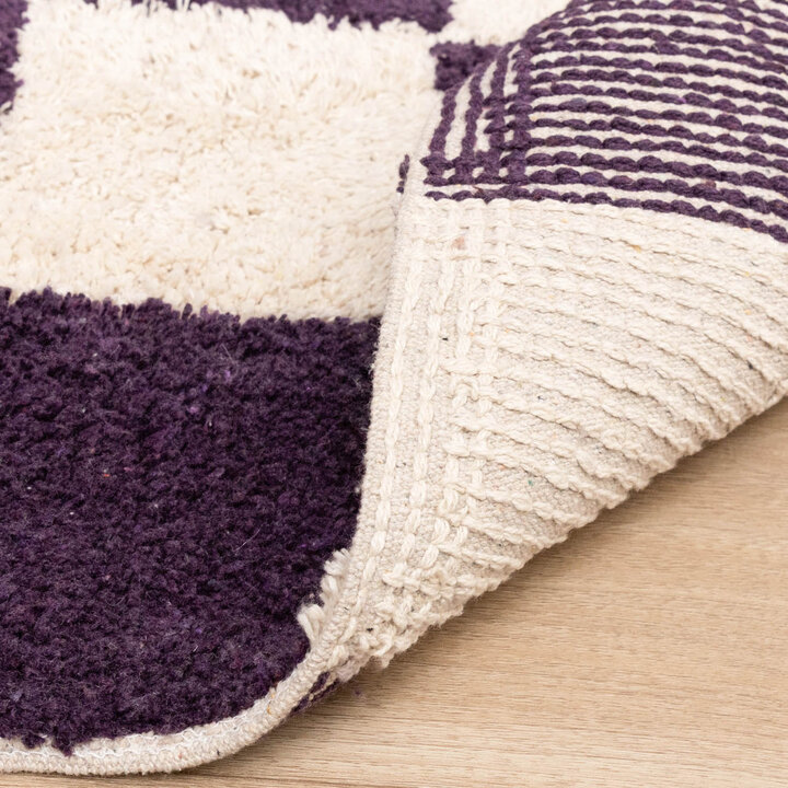 Dywan retro - Gambit Fioletowy/Biały