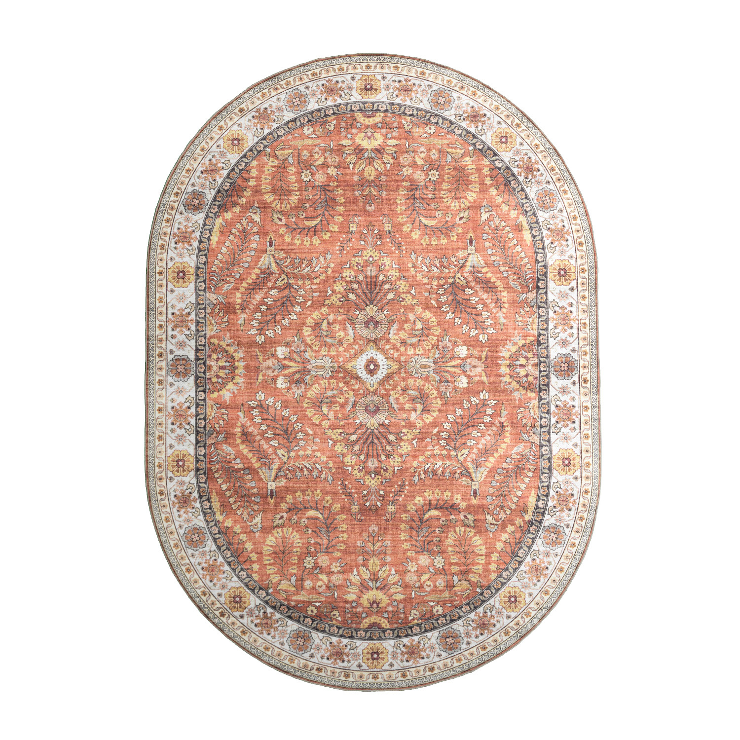 Ovaal vintage buitenkleed - Santo Flora Terra - sfeer