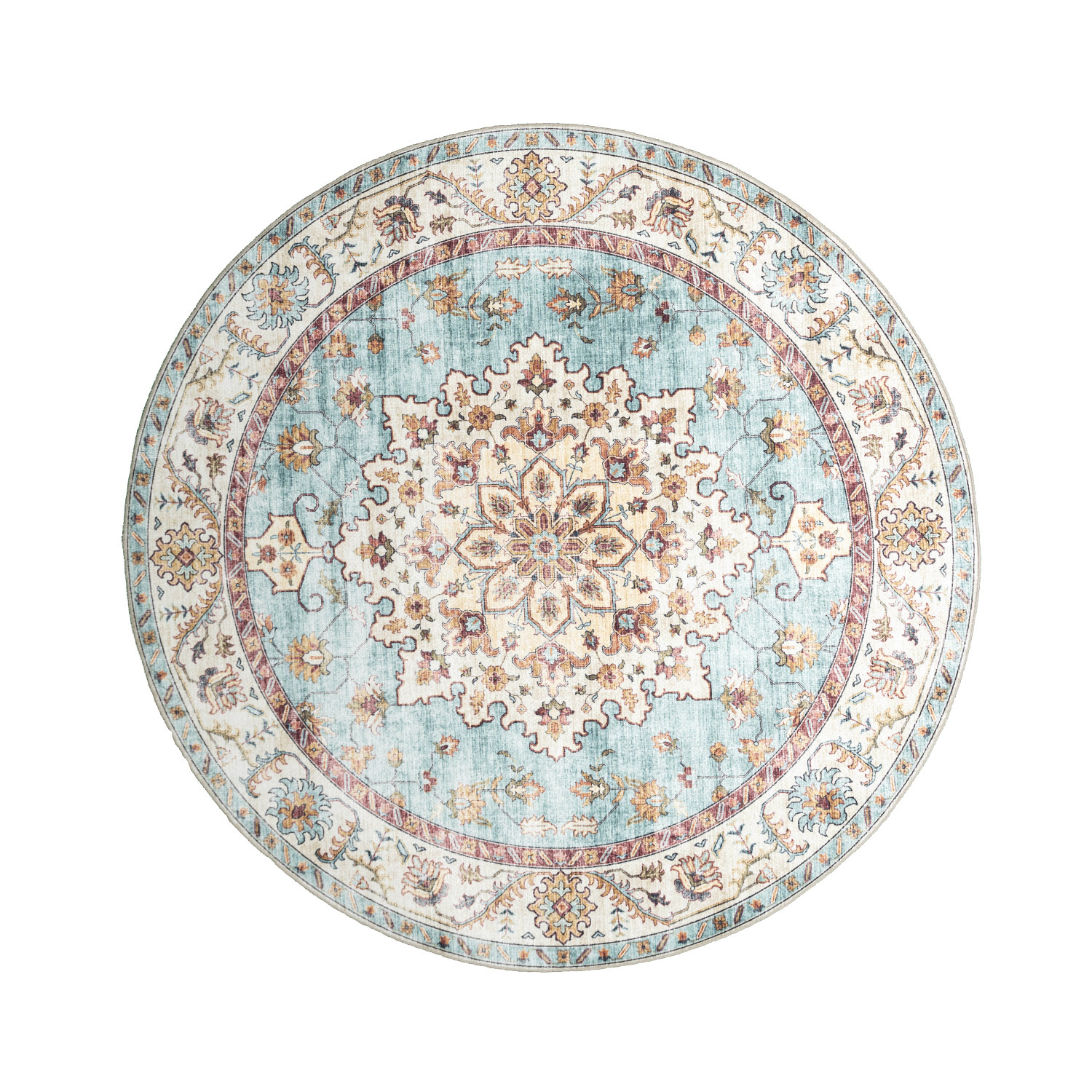 Rond vintage buitenkleed - Santo Medaillon Lichtblauw - sfeer