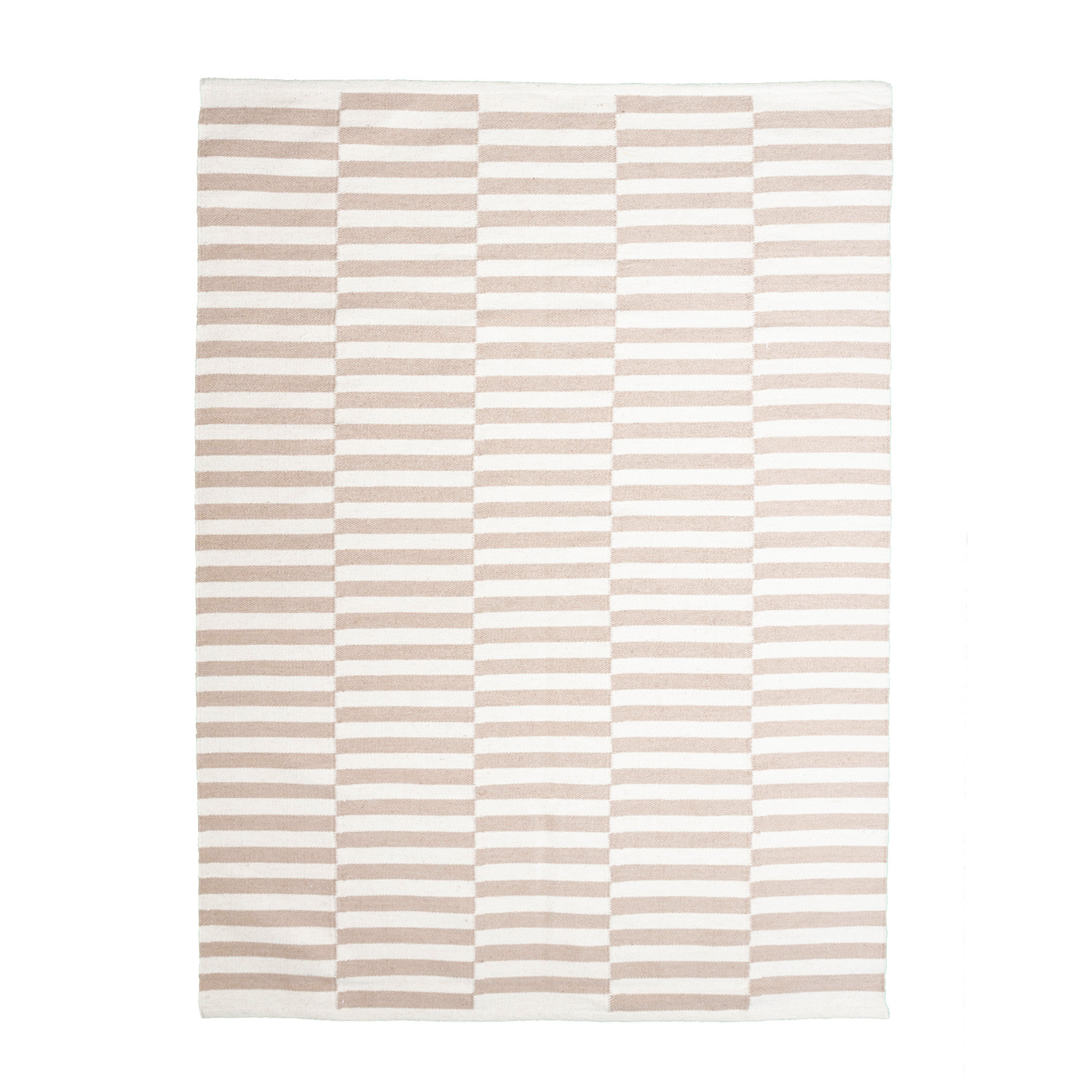 Katoenen vloerkleed - Dazzle Blocks Beige/Wit - sfeer