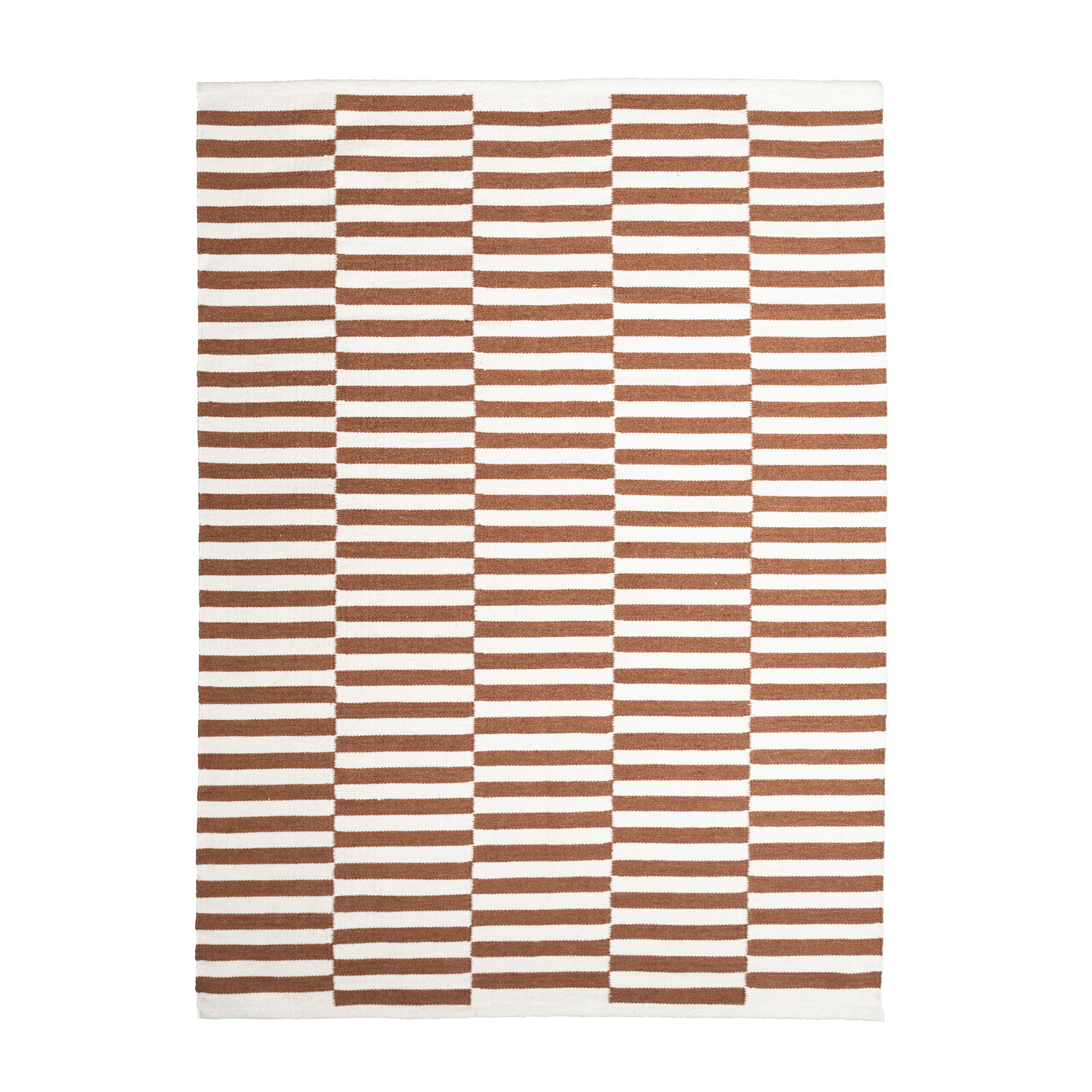 Katoenen vloerkleed - Dazzle Blocks Bruin/Wit - sfeer