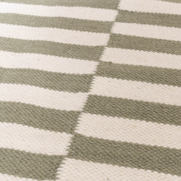 Katoenen vloerkleed - Dazzle Blocks Groen/Wit