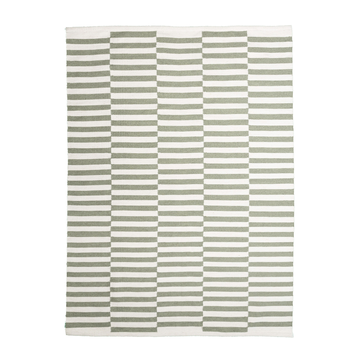 Katoenen vloerkleed - Dazzle Blocks Groen/Wit - sfeer