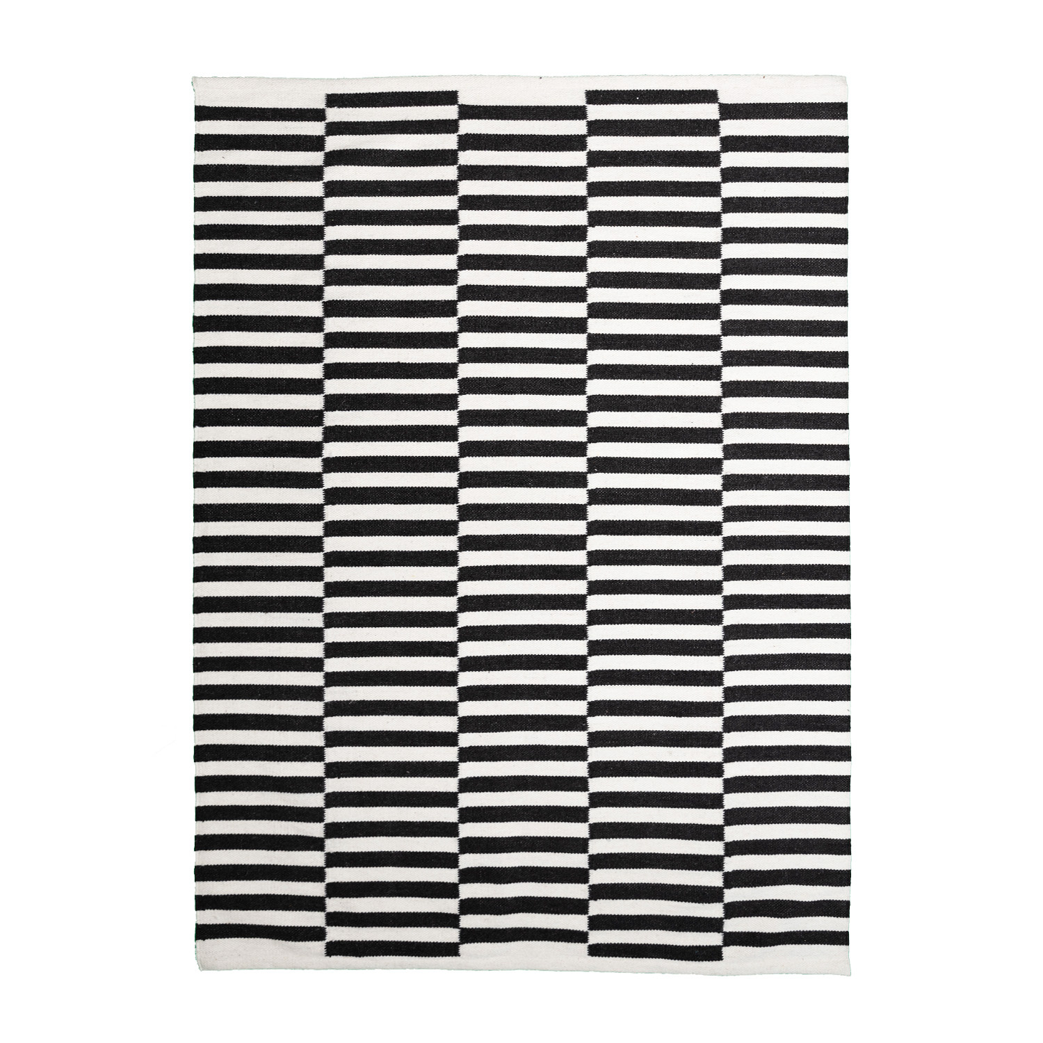 Katoenen vloerkleed - Dazzle Blocks Zwart/Wit - sfeer