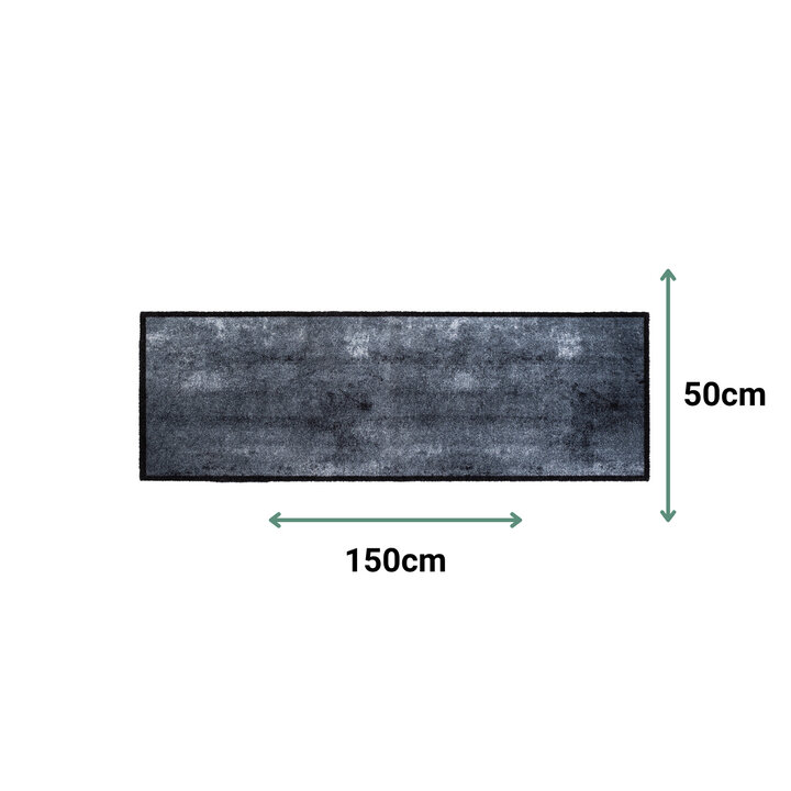 Wasbare deurmat - Cobalt Concrete - 50x150cm