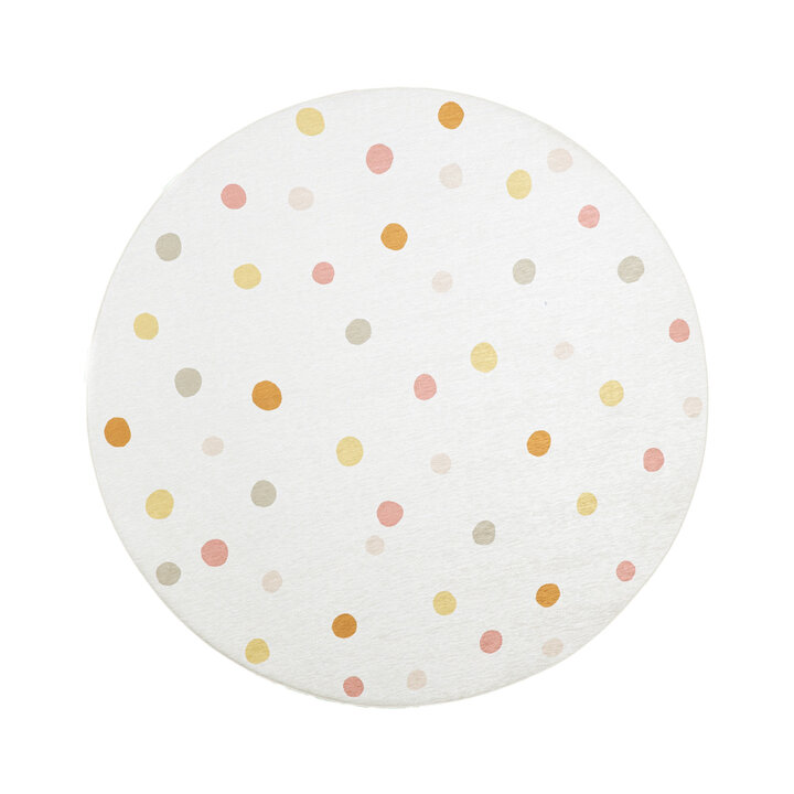 Rond wasbaar kindervloerkleed - Evi Confetti Multicolor