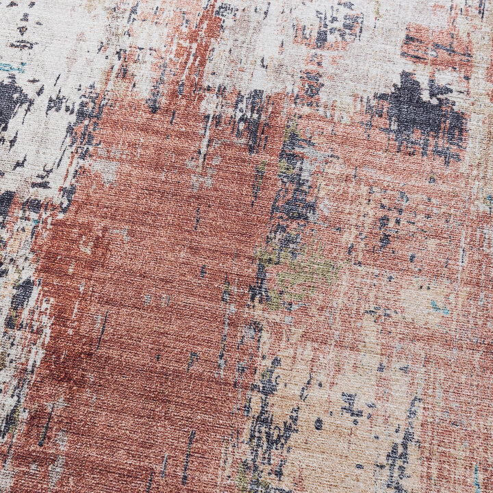 Chodnik nadający się do prania - Domingo Grunge Terakota/Kremowy