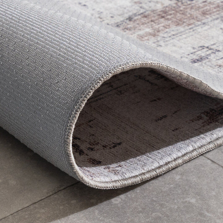 Wasbare loper - Domingo Grunge Taupe/Creme