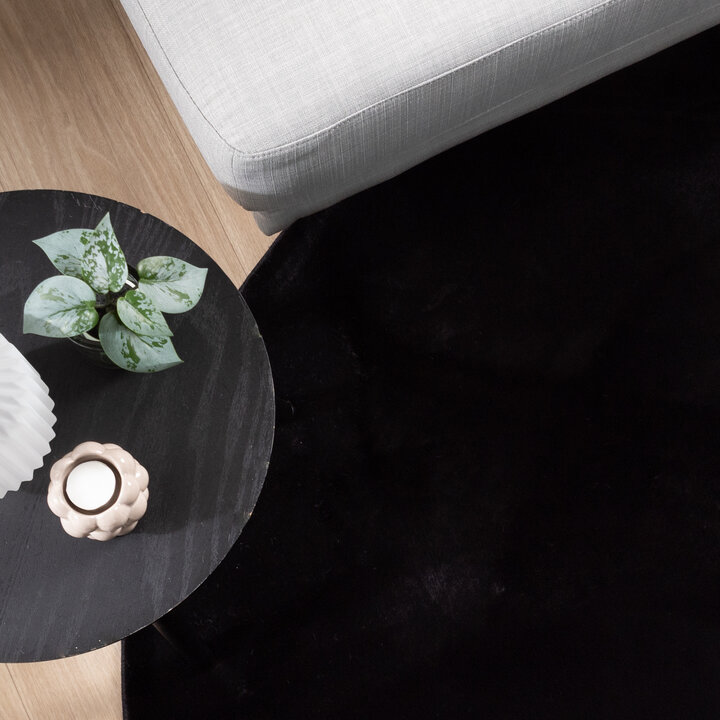 Dywan okrągły z krótkim włosiem - Cozy Czarny