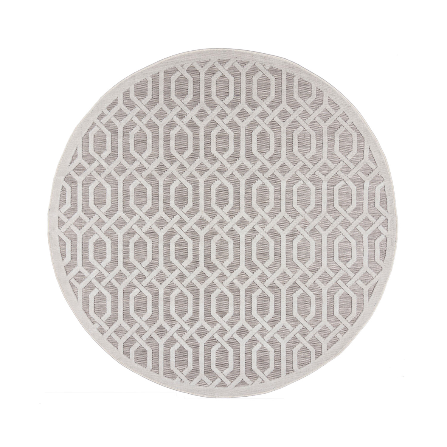 Rond buitenkleed - Piatto Mataro Creme/Wit - sfeer