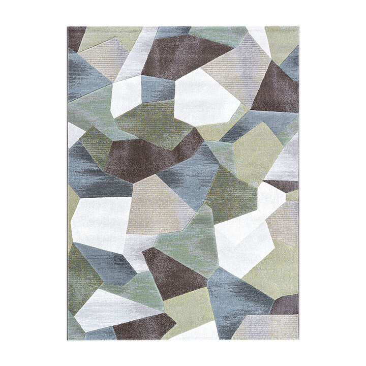 Abstract vloerkleed - Axil Blauw/Groen 5250