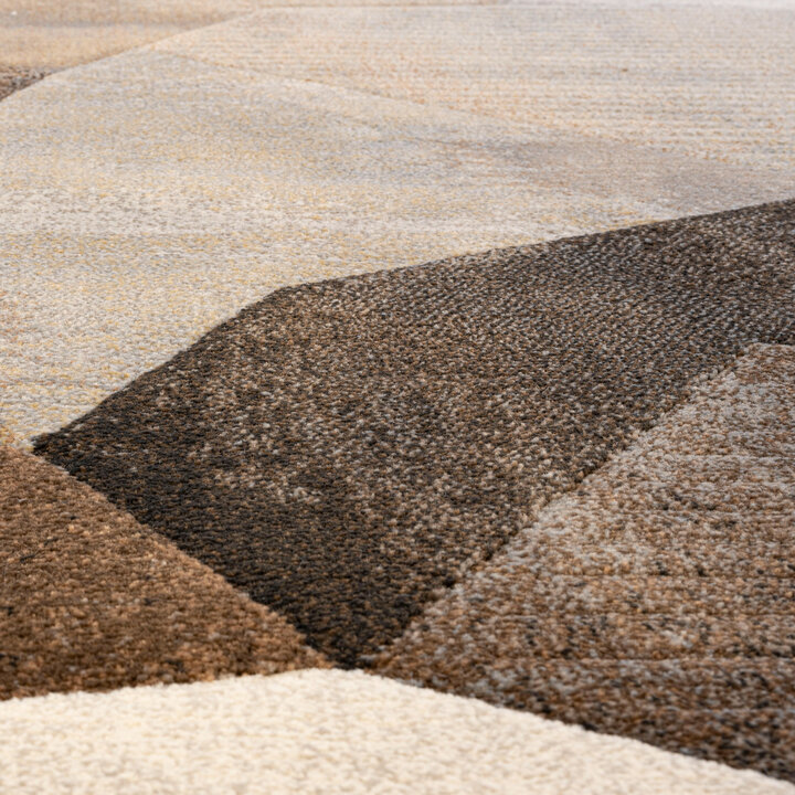 Abstract vloerkleed - Axil Bruin/Zwart 9293