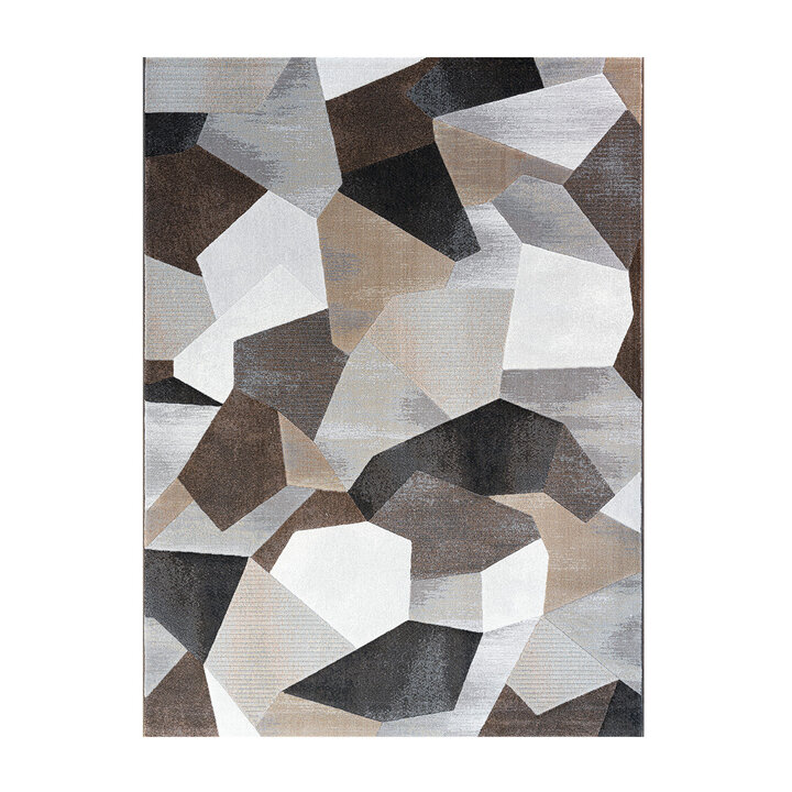 Abstract vloerkleed - Axil Bruin/Zwart 9293