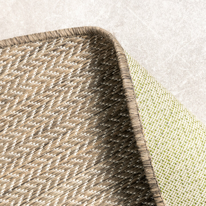 Dywan zewnętrzny okrągły - Malta Arrow Naturalny