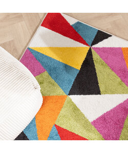Modern vloerkleed - Enya Triangle Multicolor