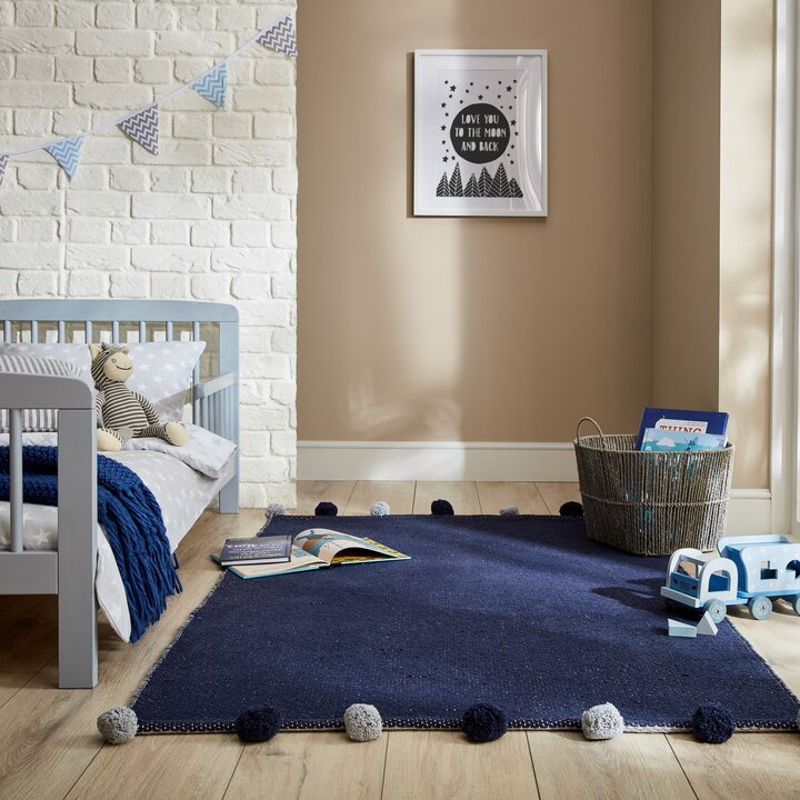 Speelkleed - Pepito Fringe Blauw/Grijs