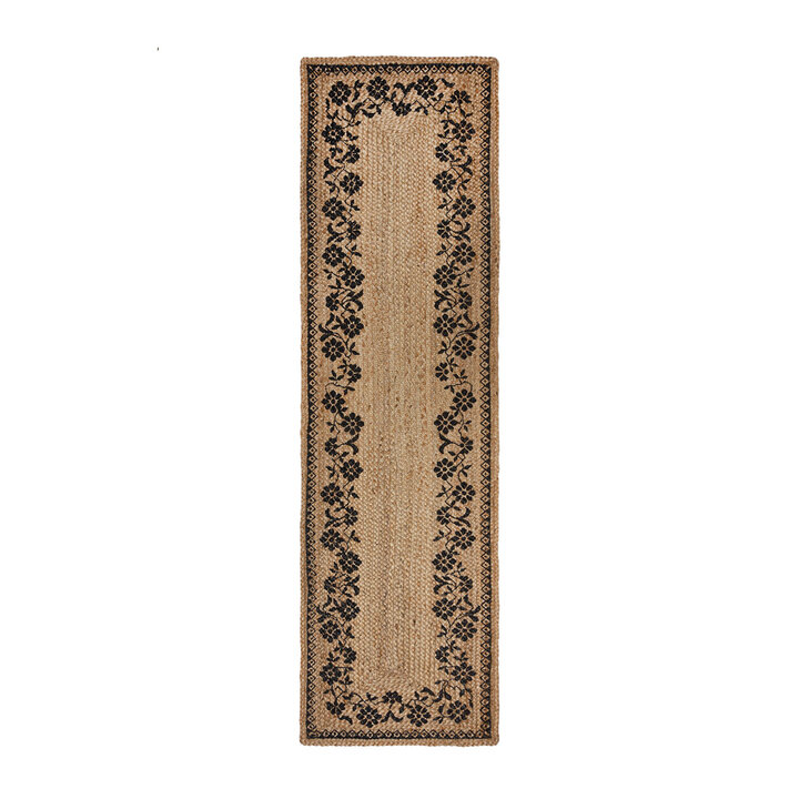 Jute loper - Marino Floral Naturel