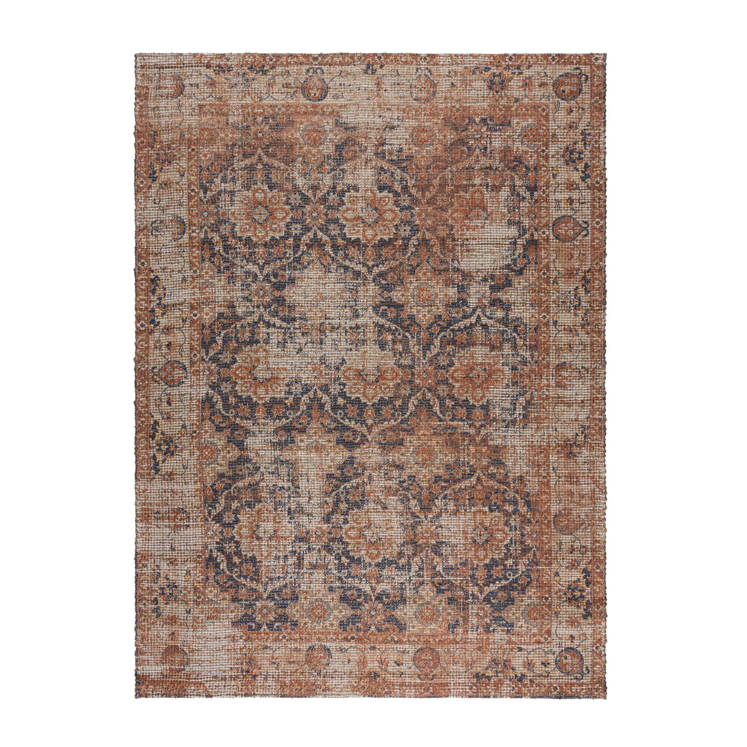 Jute vloerkleed - Mauro Vintage Bruin/Blauw - sfeer