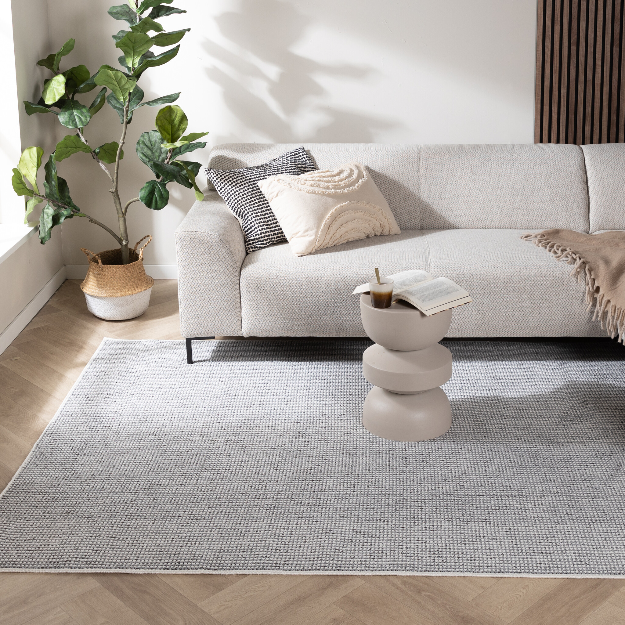 Laagpolig vloerkleed - Lykke Lichtgrijs