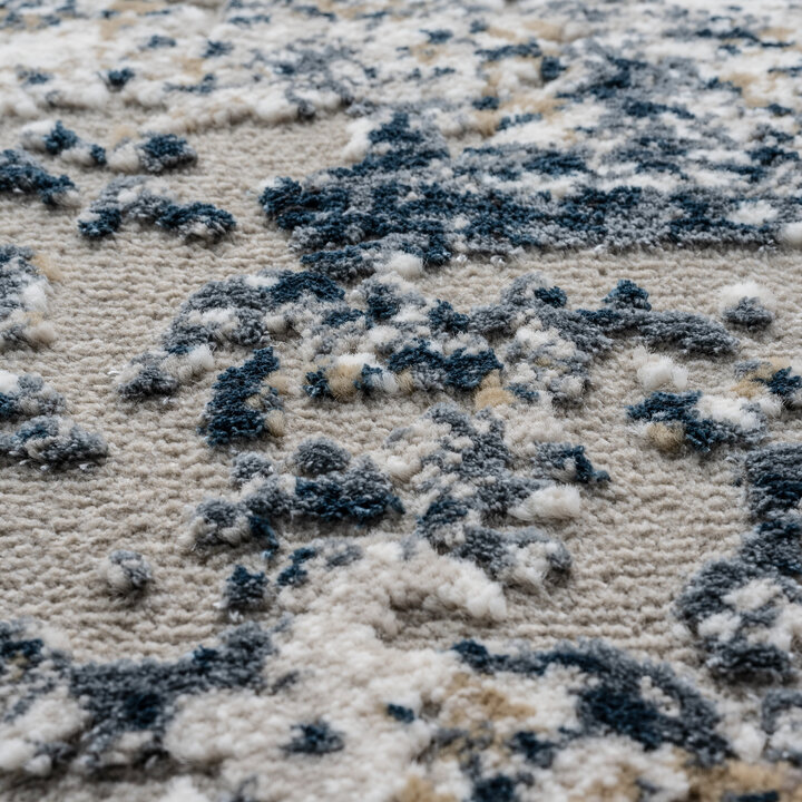 Rond modern vloerkleed - Carlton Blauw 7777