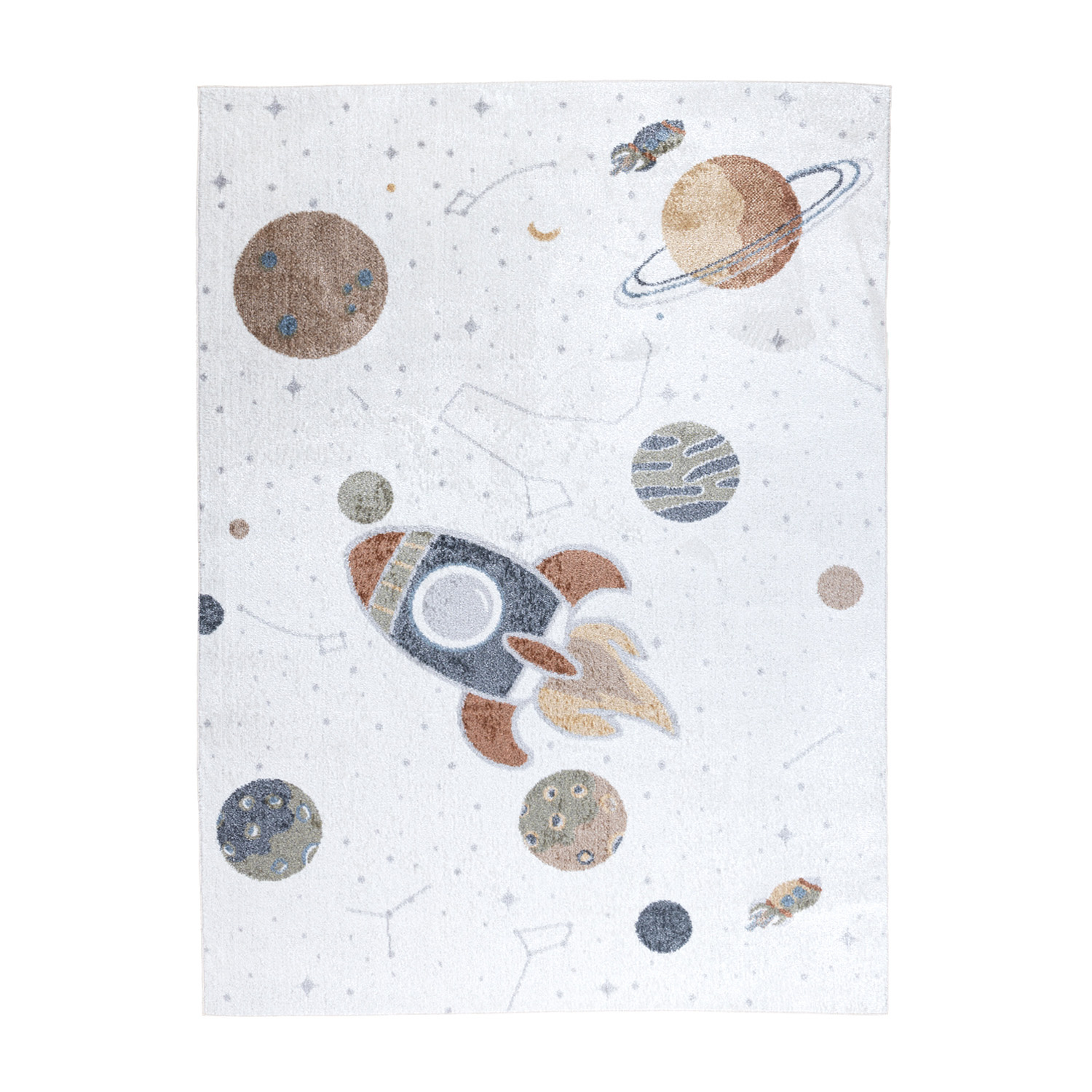 Wasbaar kindervloerkleed - Mace Rocket Creme - sfeer