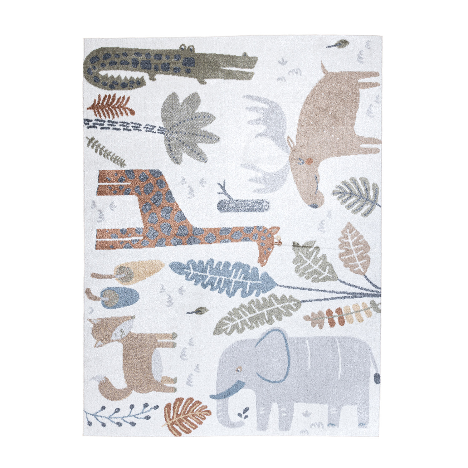 Wasbaar kindervloerkleed - Mace Animals Creme - sfeer