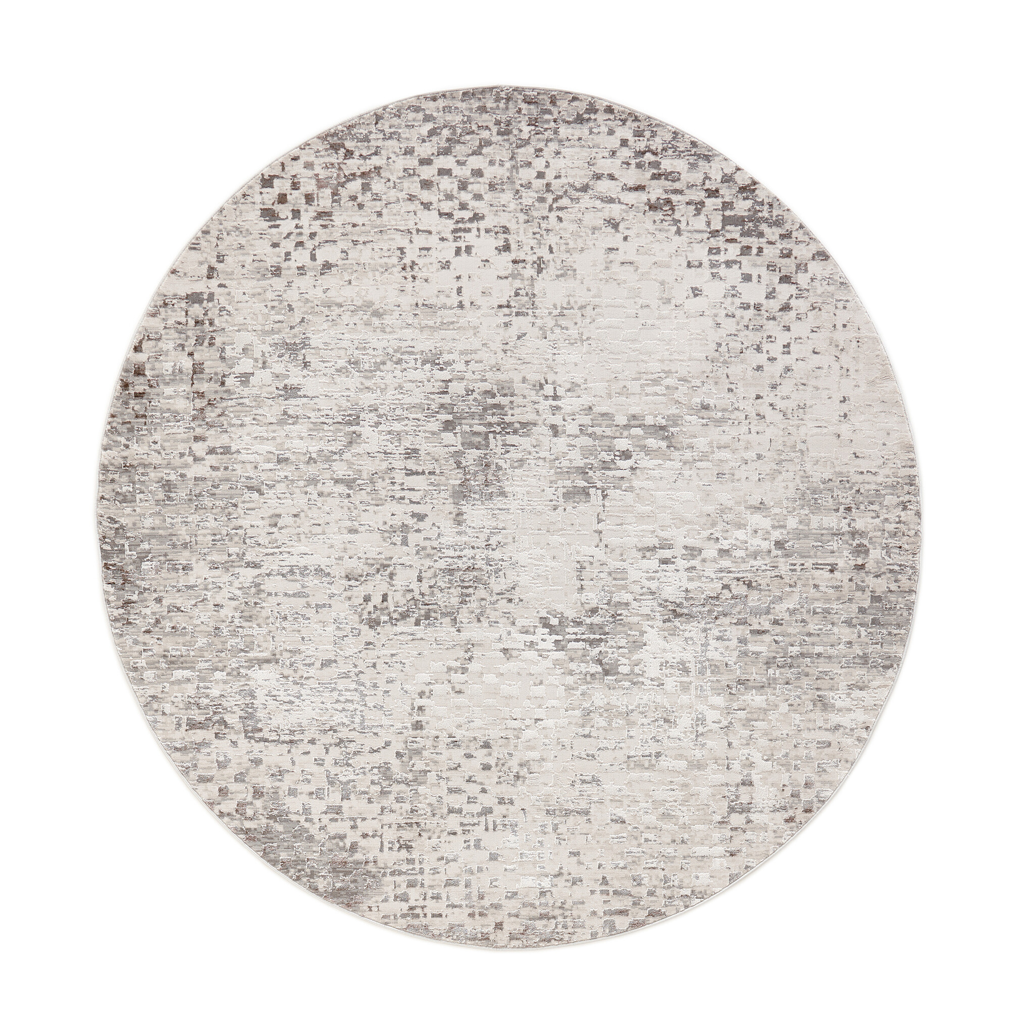 Rond laagpolig vloerkleed - Ghazi Bruin/Creme 3600 - sfeer