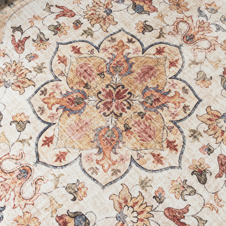 Dywan zewnętrzny vintage - Santo Mandala Oliwkowy