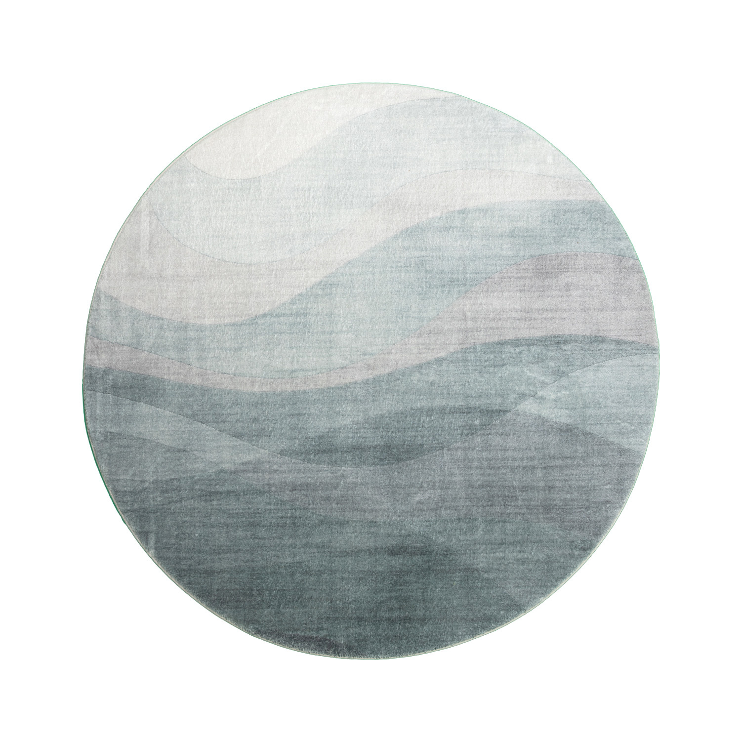 Rond modern vloerkleed - Field Groen - sfeer