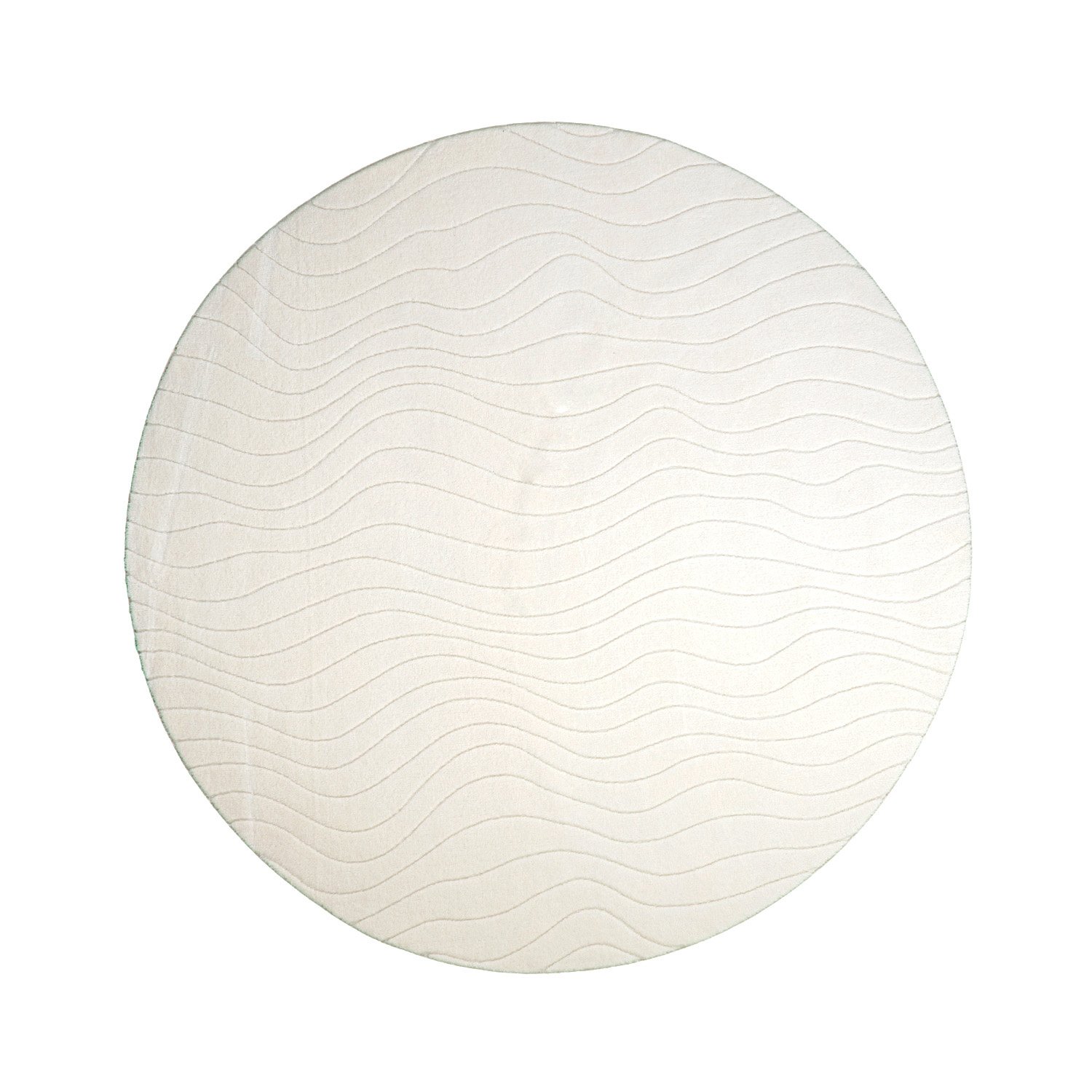 Rond Scandinavisch vloerkleed - Charm Waves Wit - sfeer